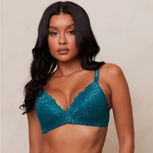 Lounge lace turquoise bra